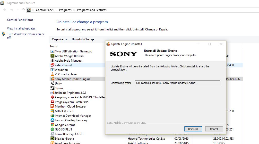 Solution Sony PC Companion Error Unable to communicate with Sony