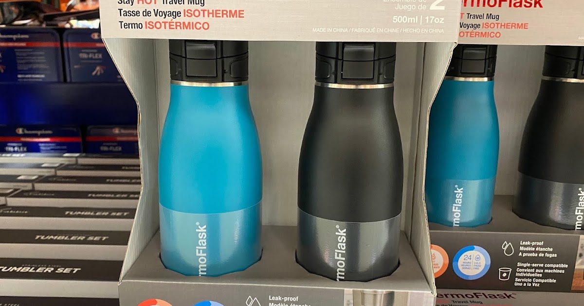 ThermoFlask Stainless Steel Travel Mug (set of 2) Costco Weekender