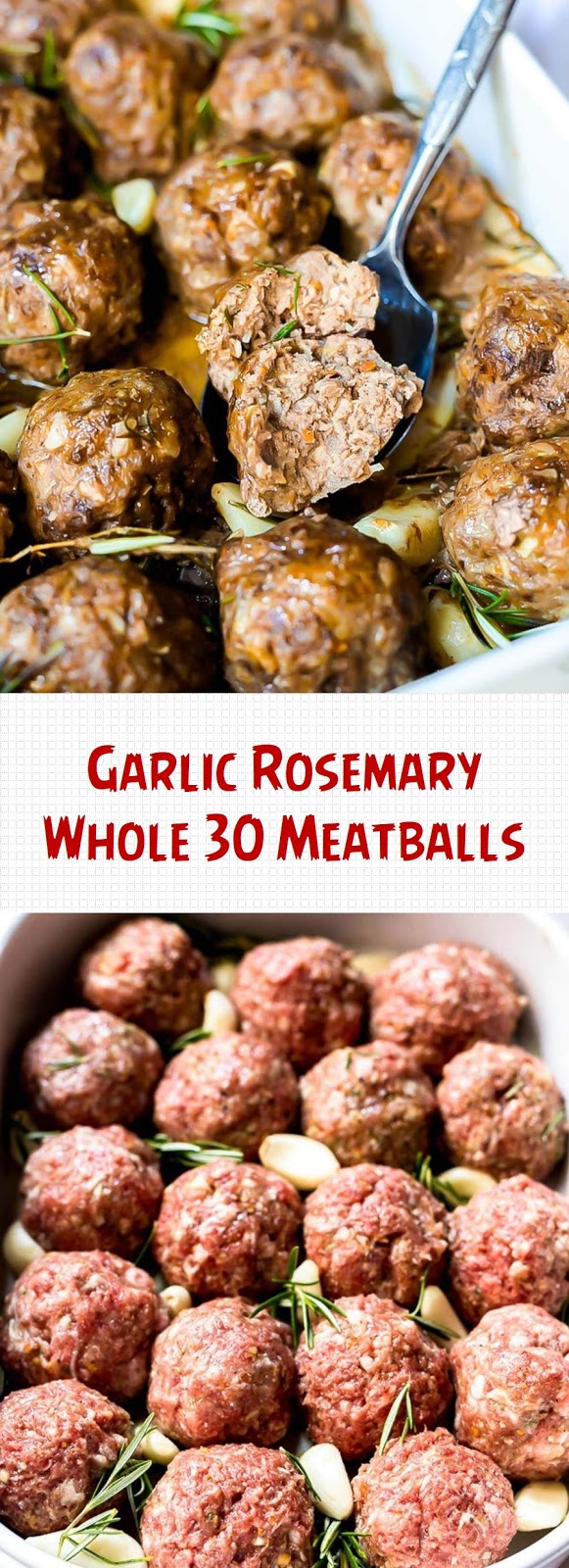 Garlic Rosemary Whole 30 Meatballs