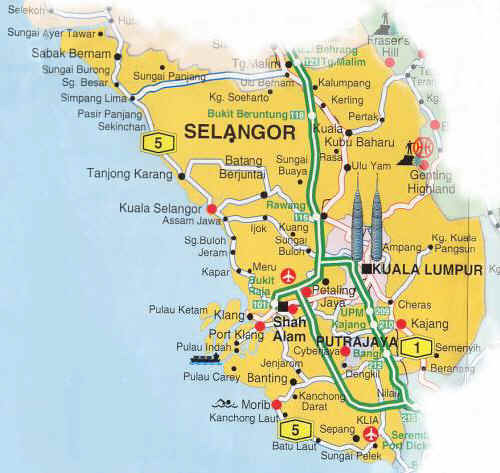 Selangor dan daerah peta