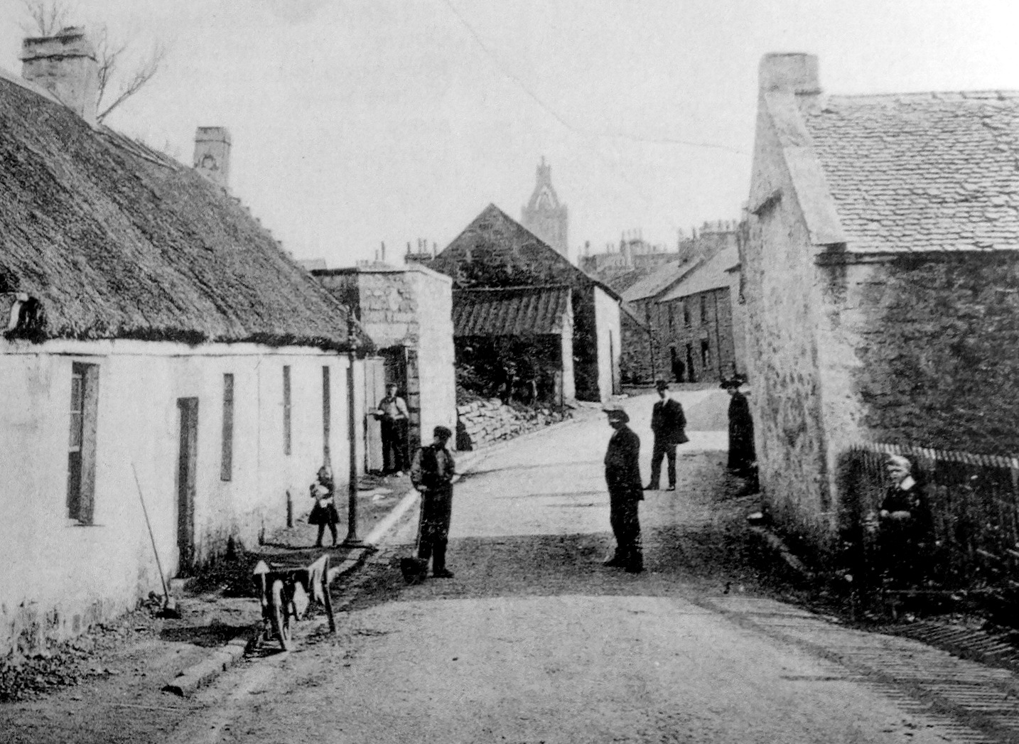 Tour Scotland Old Photograph Thatched Cottages Larkhall Street East