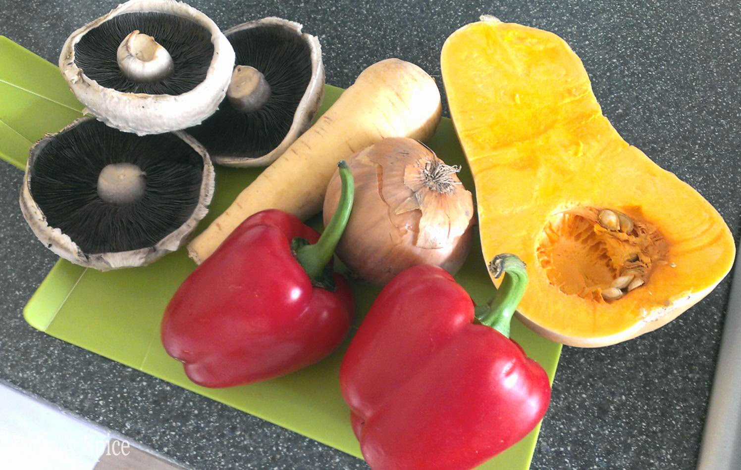 Apple & Spice Roasted Veg & Mixed Bean Salad in Lemon Balsamic Dressing