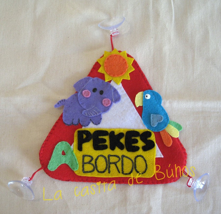 Bebe a bordo fieltro Selva - Jungle felt baby on board