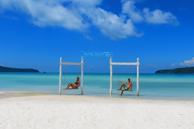 Plage de Koh rong au Cambodge, l'une des plus belles plages d'Asie .