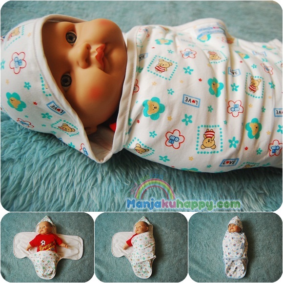 ManjakuhappySihat,ceria,riang,bergaya Terbaru!! Printed Baby Swaddle