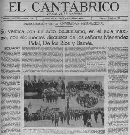 La II República y la modernización educativa. La creación de la Universidad Internacional de Verano de Santander La II República y la modernización educativa. La creación de la Universidad Internacional de Verano de Santander
