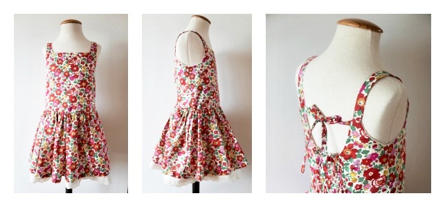 Patrón pdf para vestido niña verano en tela Liberty