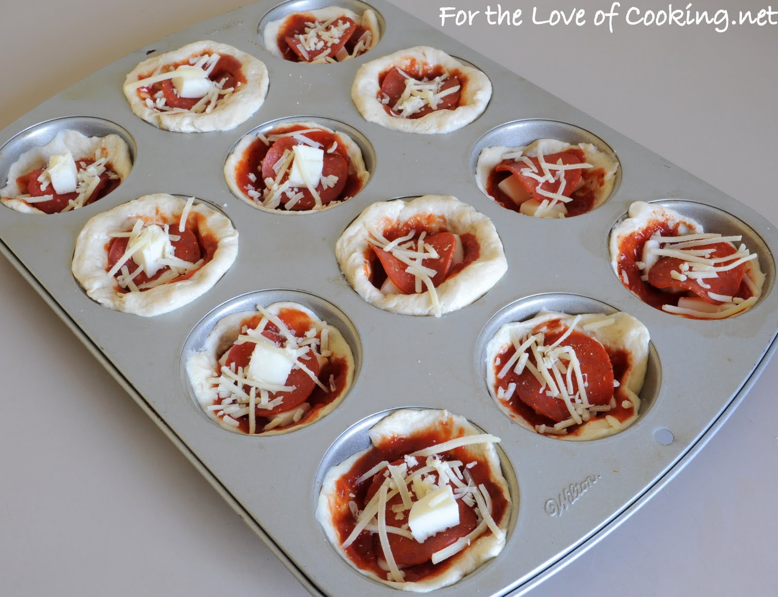 Pepperoni Pizza Cups For the Love of Cooking