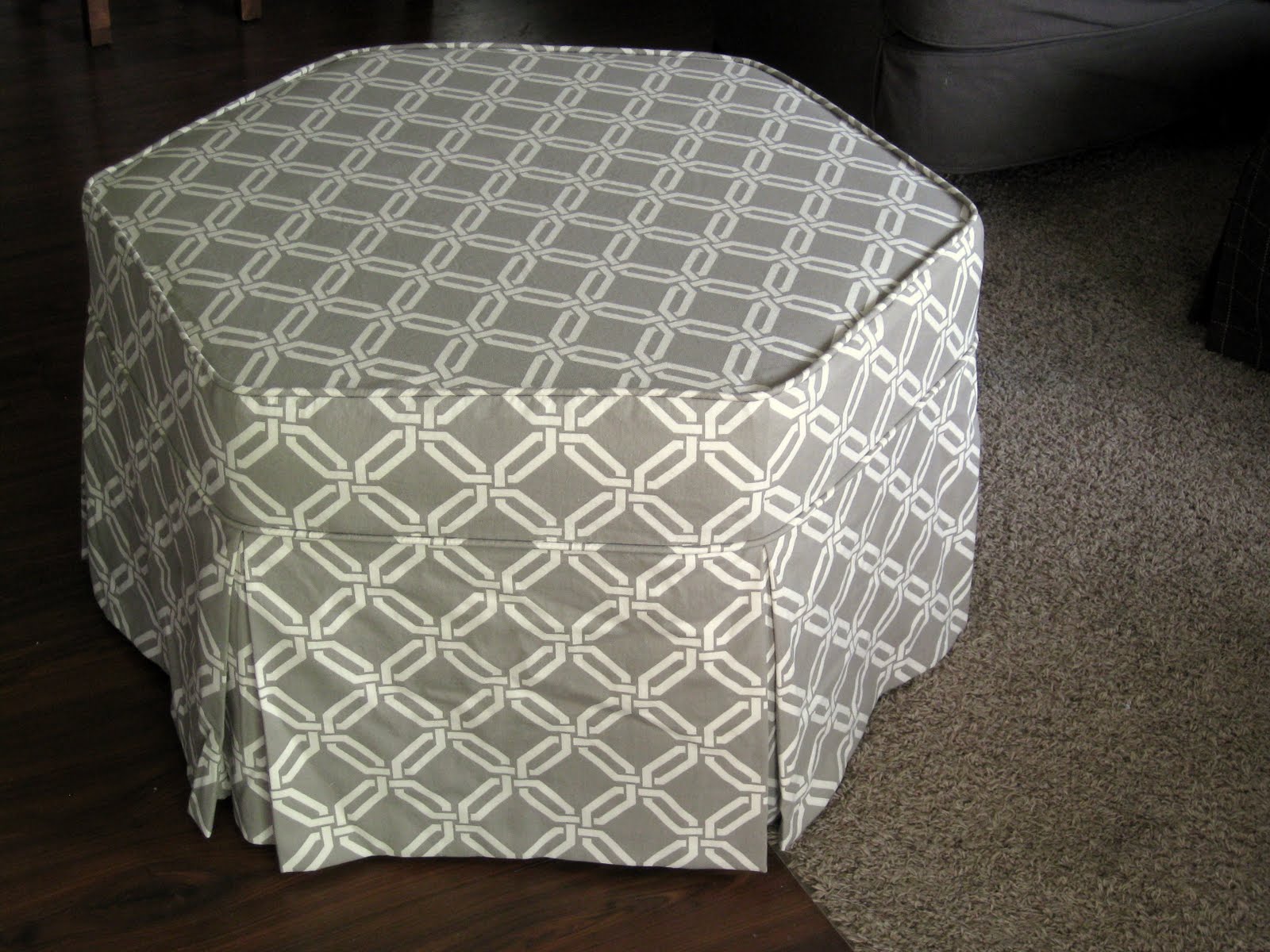 Custom Slipcovers by Shelley Gray Hexagon Ottoman