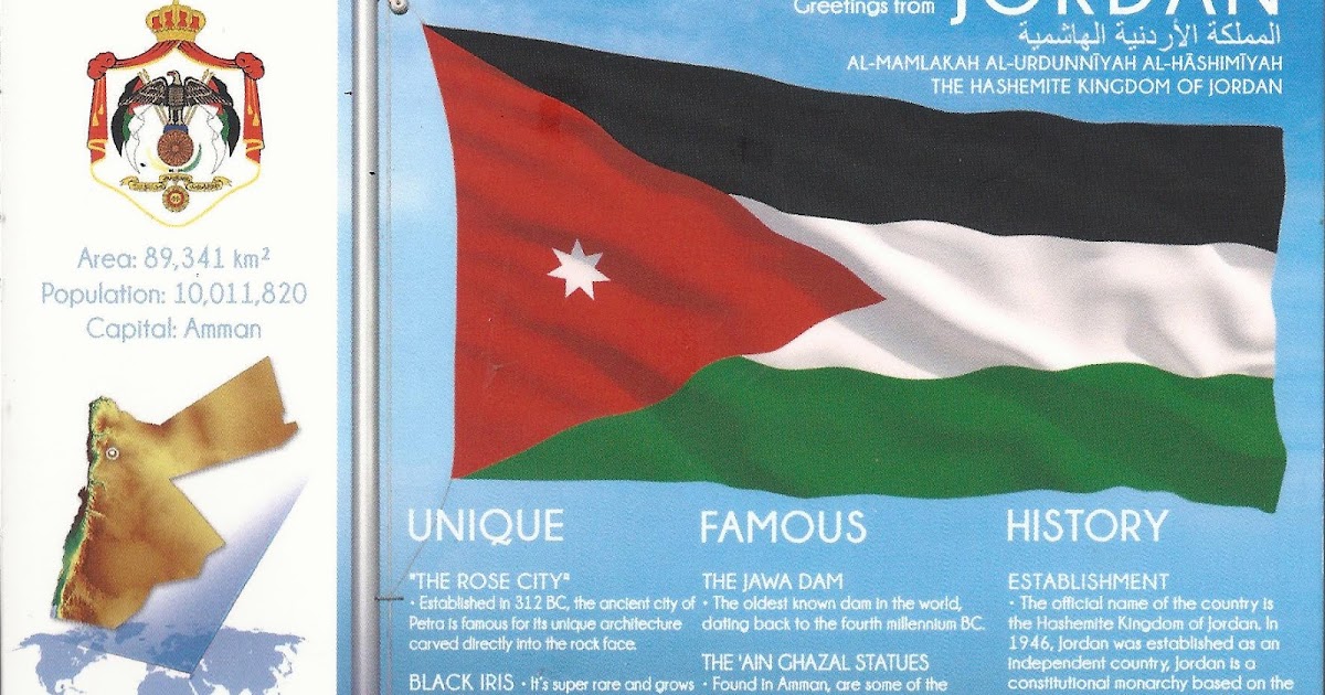 A Journey of Postcards Flags of the World Jordan