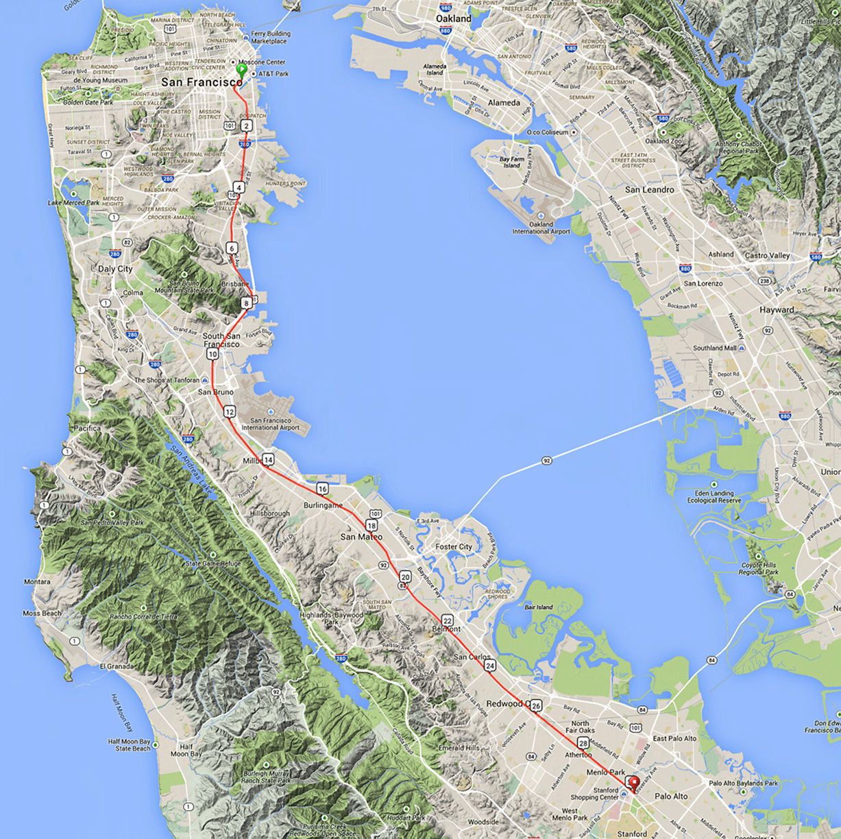 Caltrain Map Bay Area