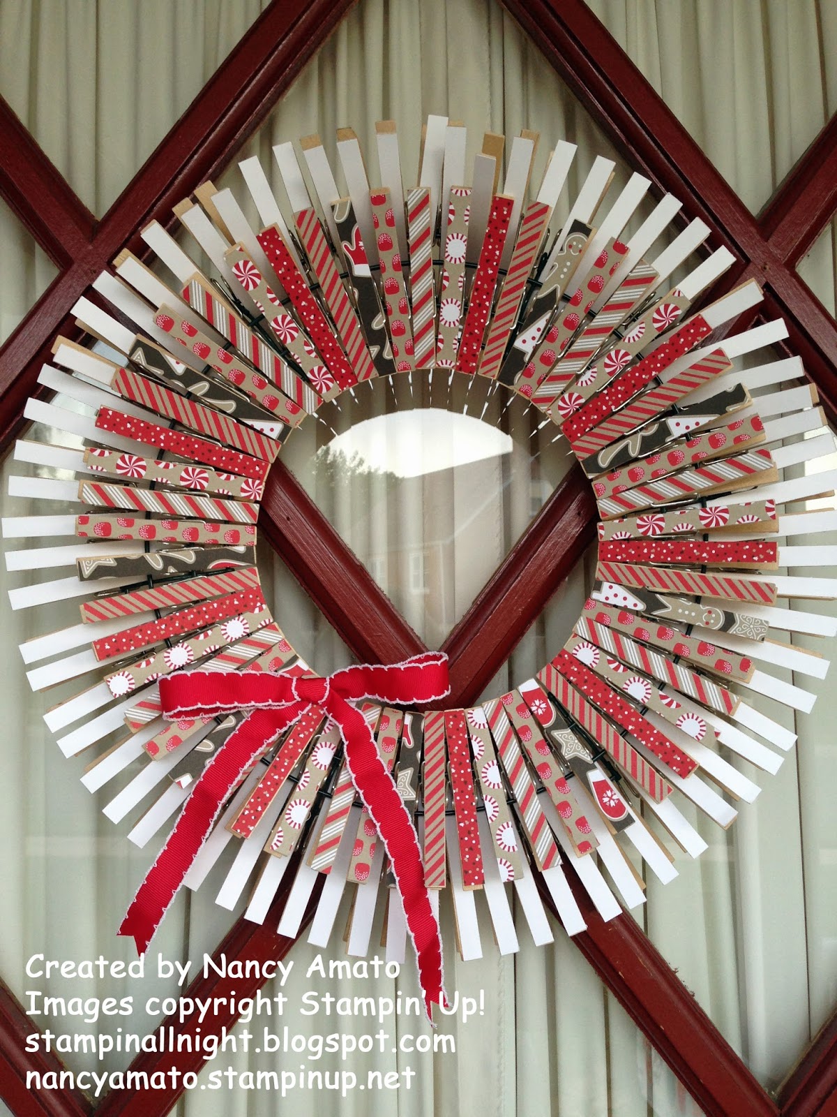 Stampin' All Night Candy Cane Lane Wreath