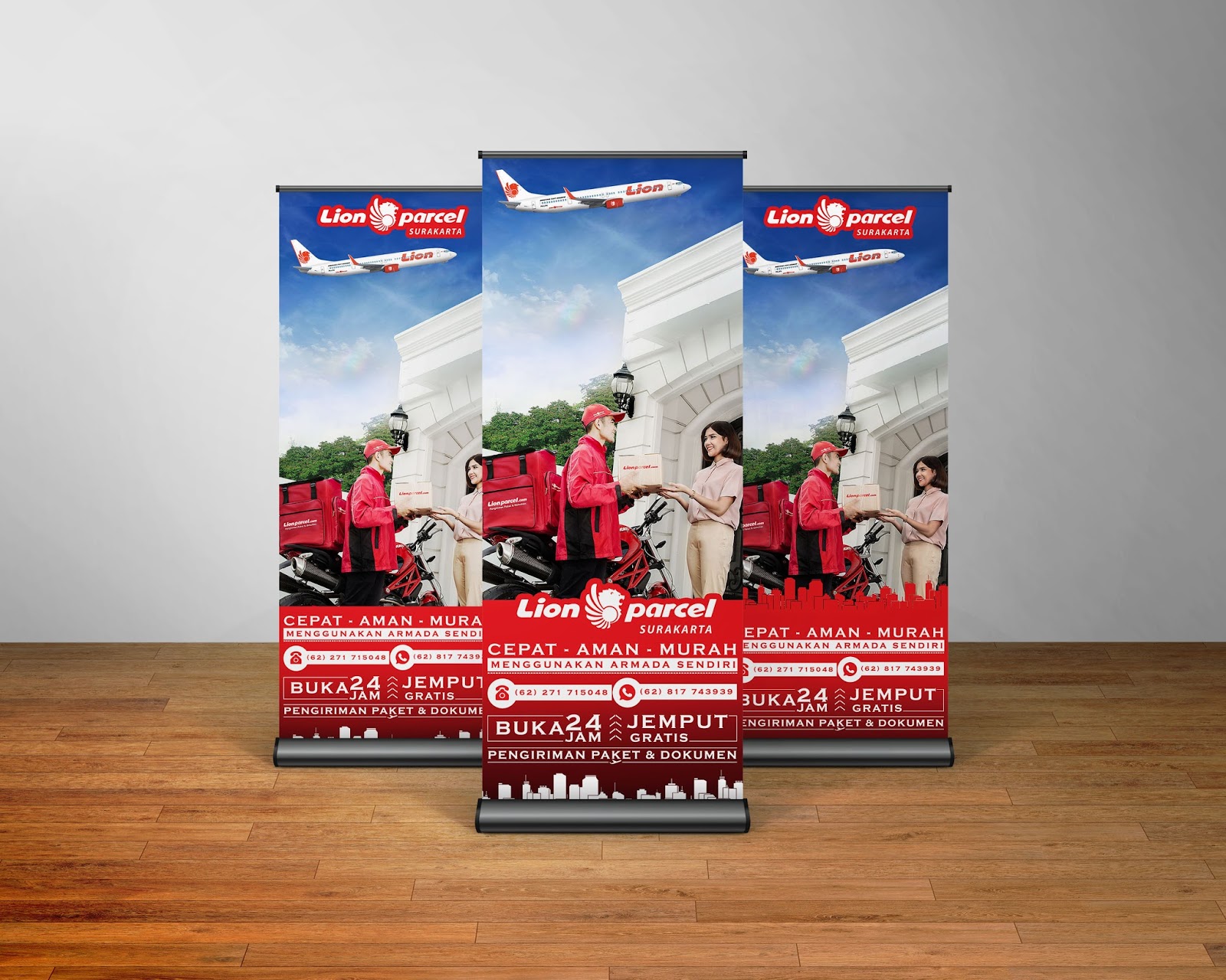 Contoh Spanduk Lion Parcel desain banner kekinian