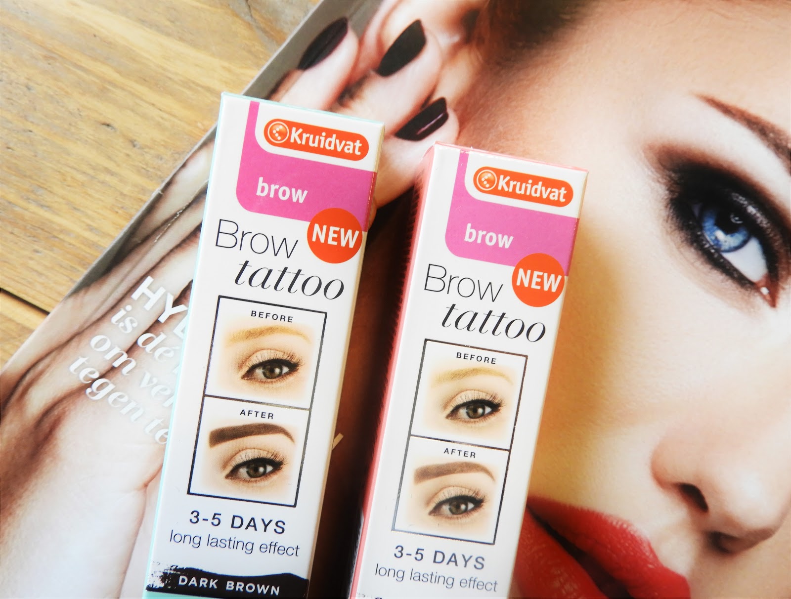 Kruidvat Brow Tattoo (taupe & dark brown) review Irispraat.nl