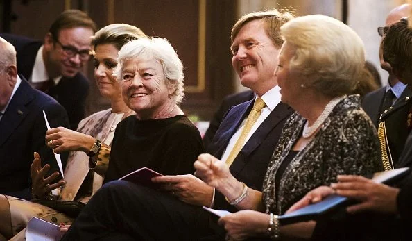 King Willem-Alexander with Queen Maxima and Princess Beatrix