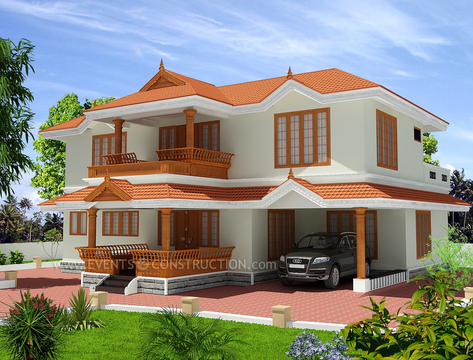 Evens Construction Pvt Ltd: Traditional Kerala home in 2346 SqFt