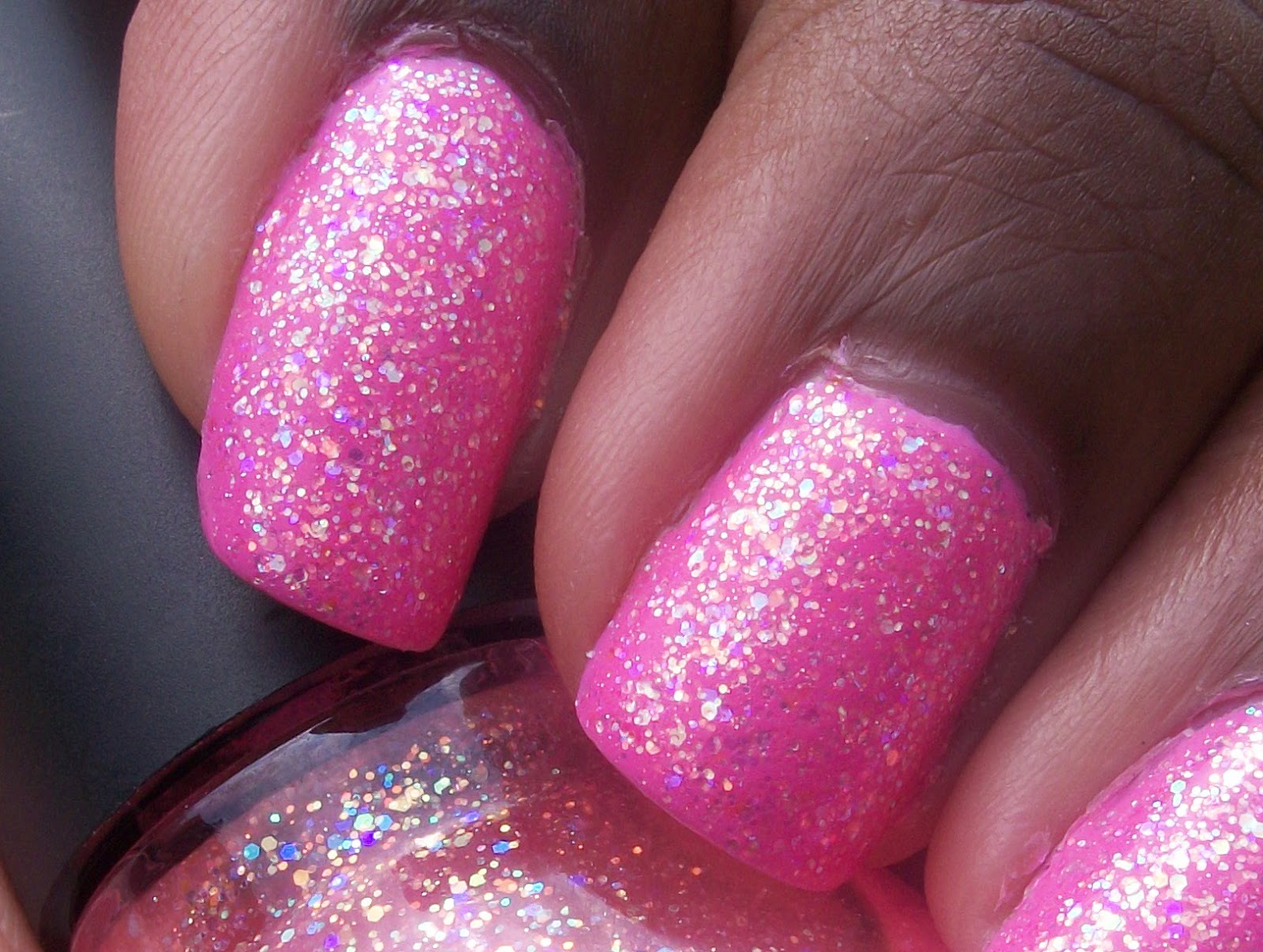 Pink Nails With Glitter