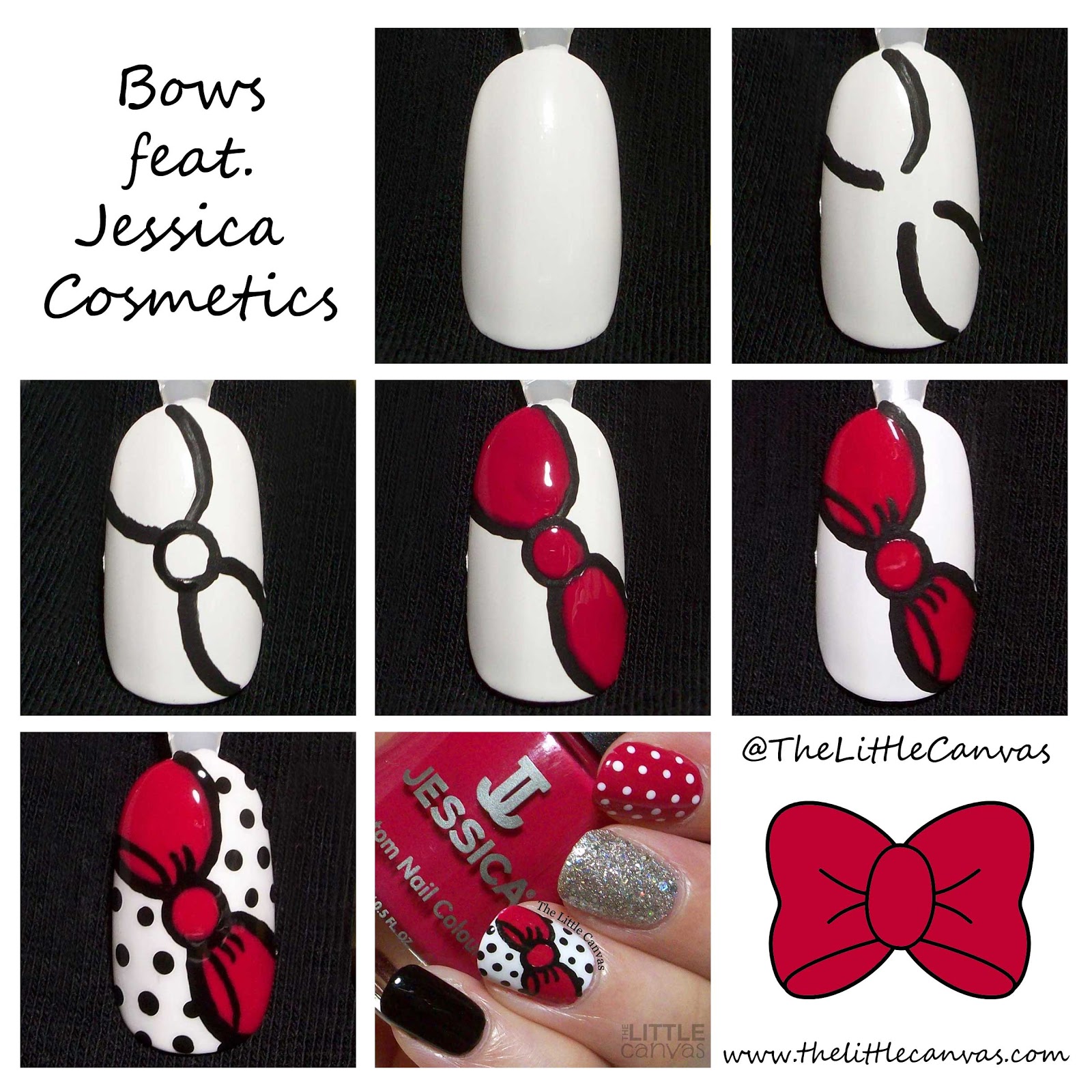 The One With the Bow Nail Art Tutorial Feat. Jessica Cosmetics The
