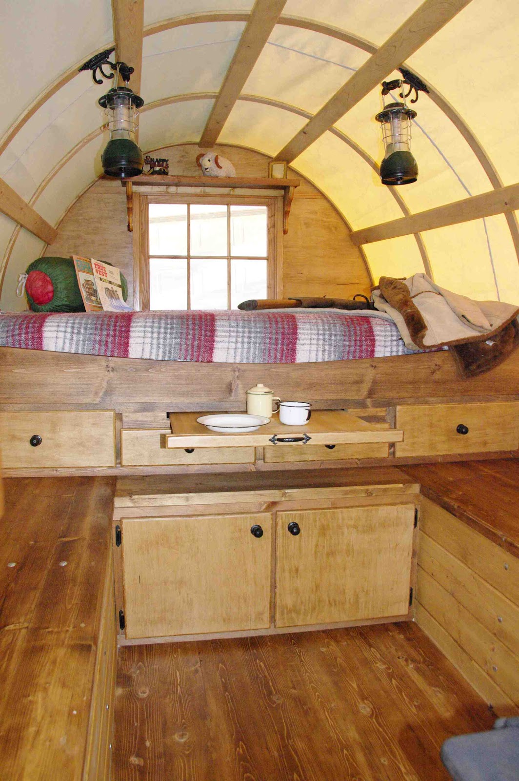 Shedworking Work in a horse drawn sheep wagon