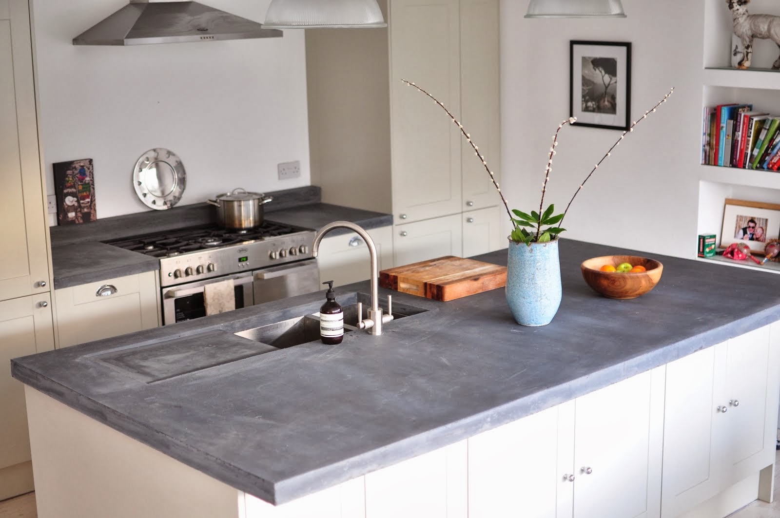 Edinburgh Slate Blue Concrete Worktop with Drainer