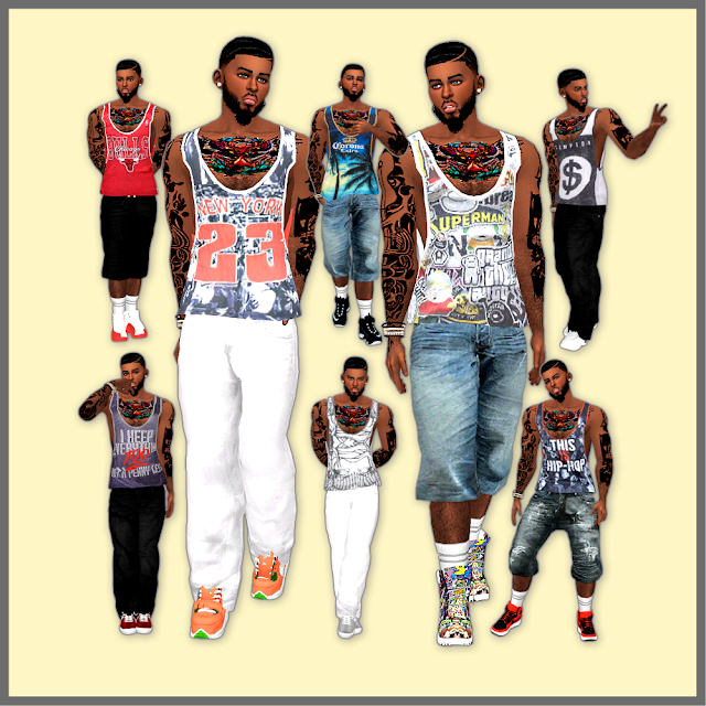 Sims 4 CC's - The Best: 8 Graphic Loose Tees For Males by blewis50