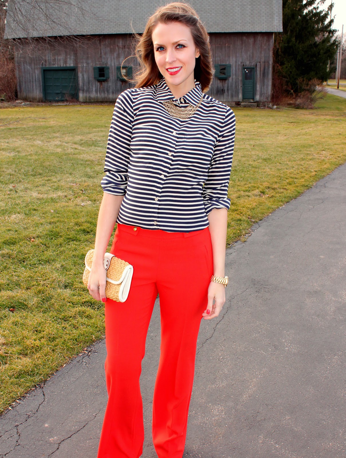 4 Ways To Wear: Red Trousers - Penny Pincher Fashion