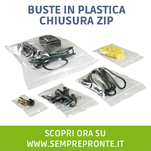 buste in plastica con zip , naturalmente su semprepronte