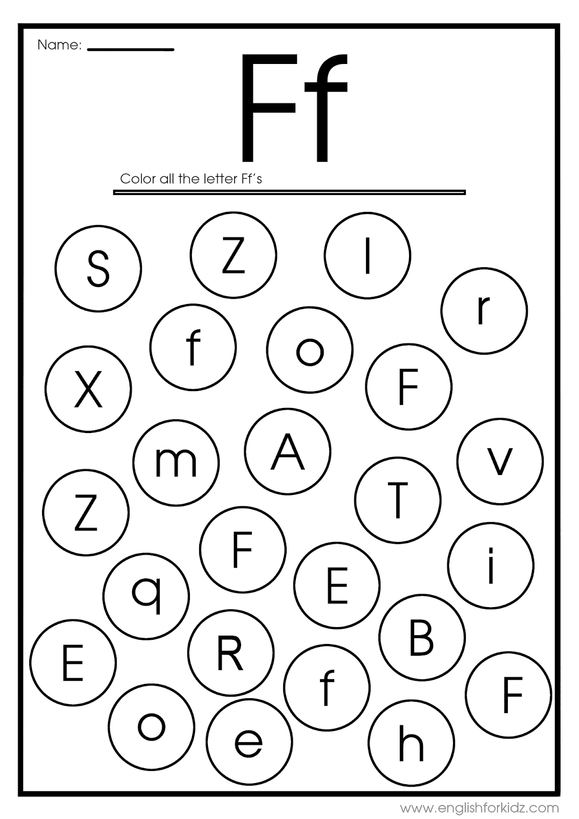 Letter F Worksheets, Flash Cards, Coloring Pages