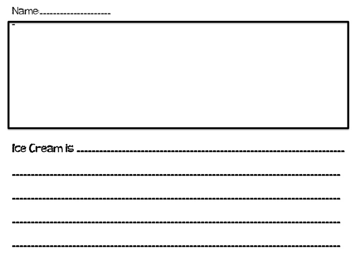 Printable ice cream paper image