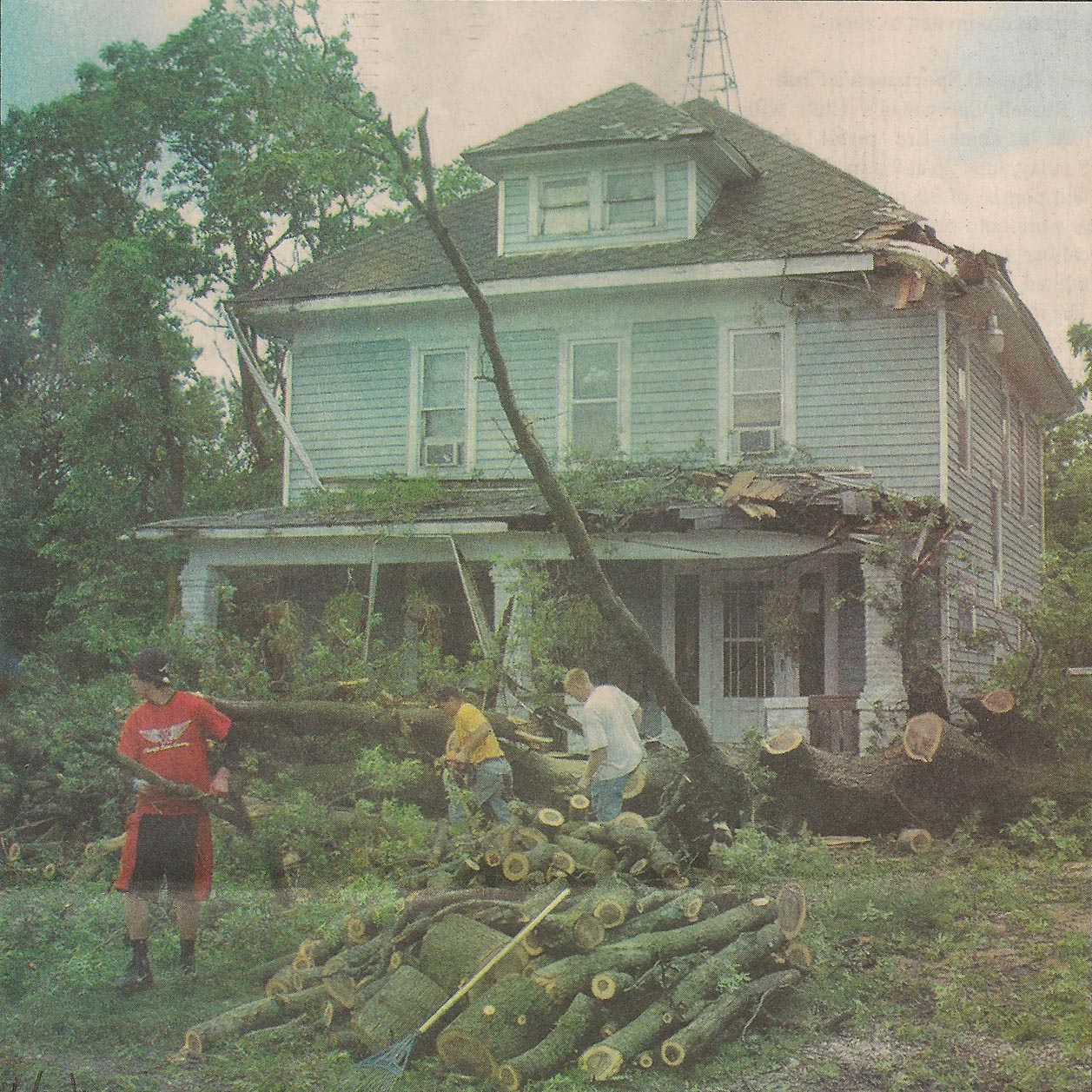 Russell (Iowa) Historical Society High Winds Take out 100 Year Old Tree