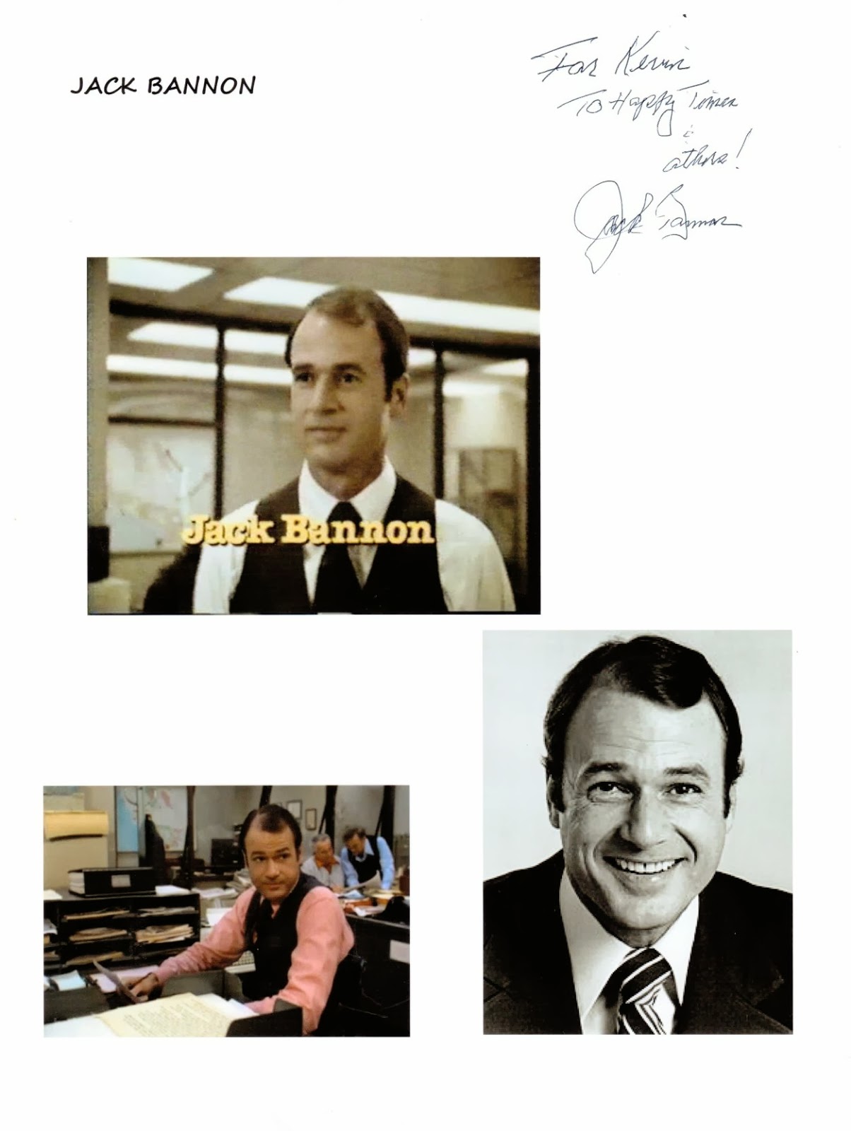 Autograph Admirers: JACK BANNON - by Kevin