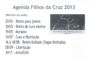 Agenda 2013 - Retiros Comunidade Filhos da Cruz