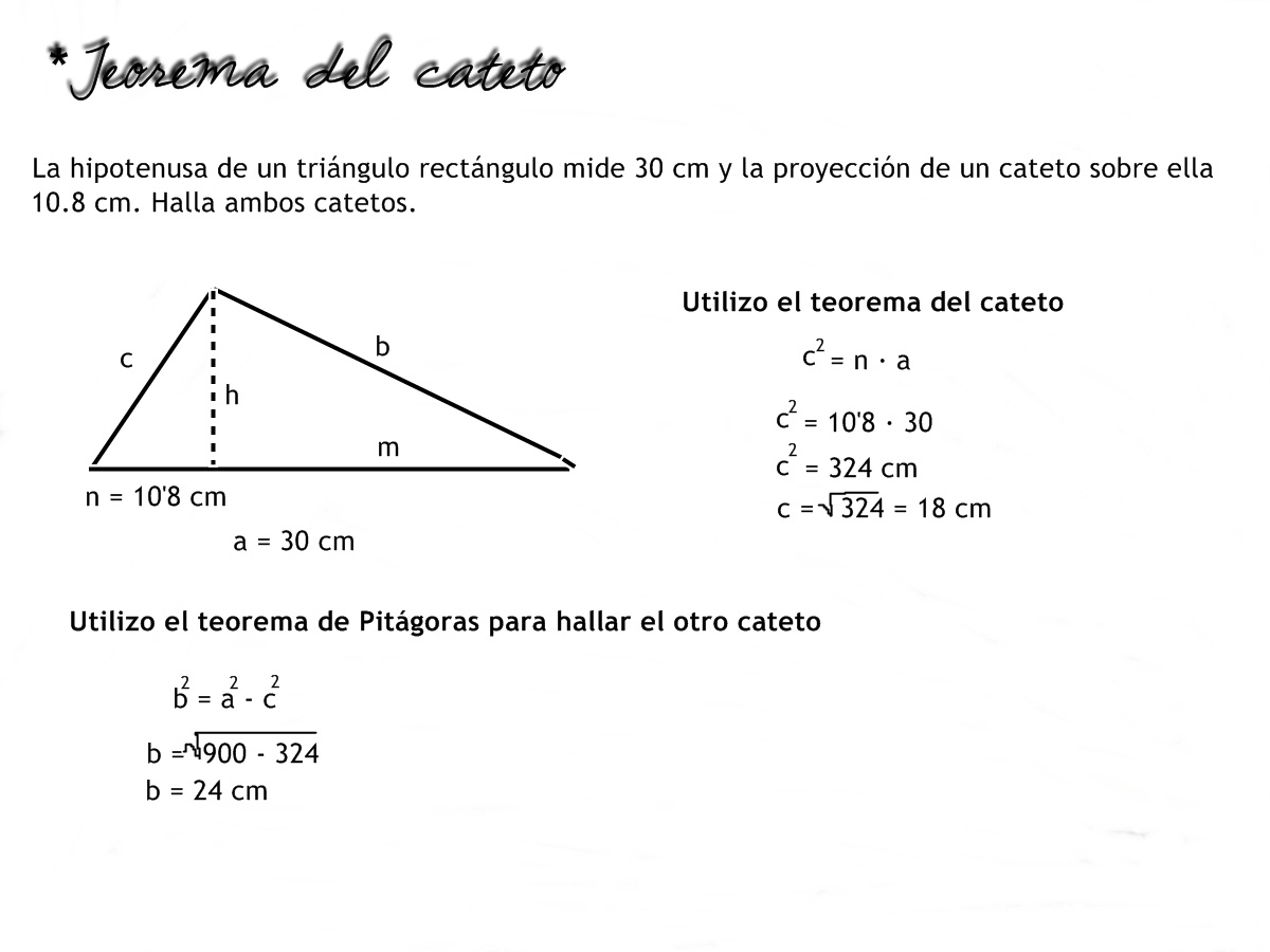 Matemáticas Semejanza Teorema Del Cateto I