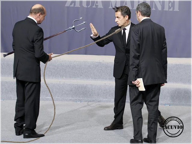 Funny photo Traian Băsescu si Nicolas Sarkozy