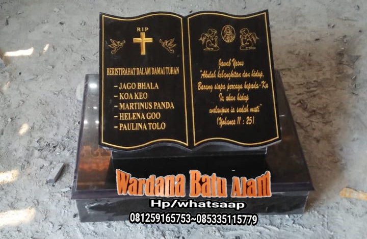 Motif Batu Nisan Granit Hitam Contoh Batu Nisan Kristen