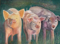 pigs bunny three watercolor painting tbm hawkshaw gina isch griffeth lnms sm nl sa es source google artwork kunst varkens