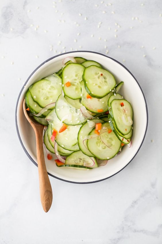 10 Minute Easy Asian Cucumber Salad The Healthy Recipes Breakfast
