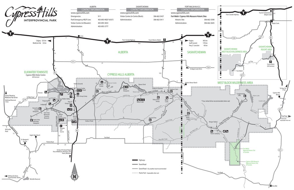 Map Of Cypress Hills Interprovincial Park Get Me Outdoors: Cypress Hills