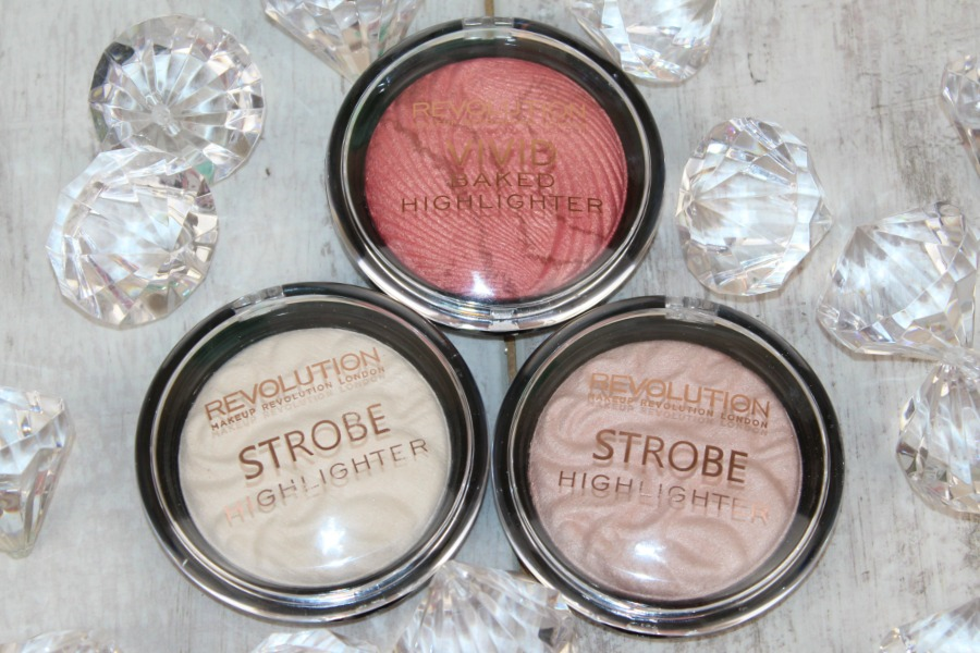 Revolution Strobe and Vivid Baked Highlighters Review & Photos Pink
