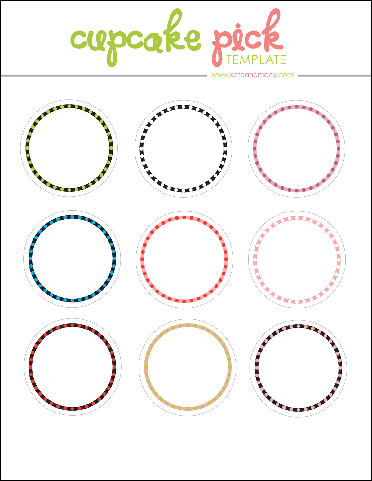 Cupcake Topper Template Free Download