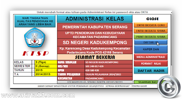 Administrasi Kelas Jenjang Sd/Mi