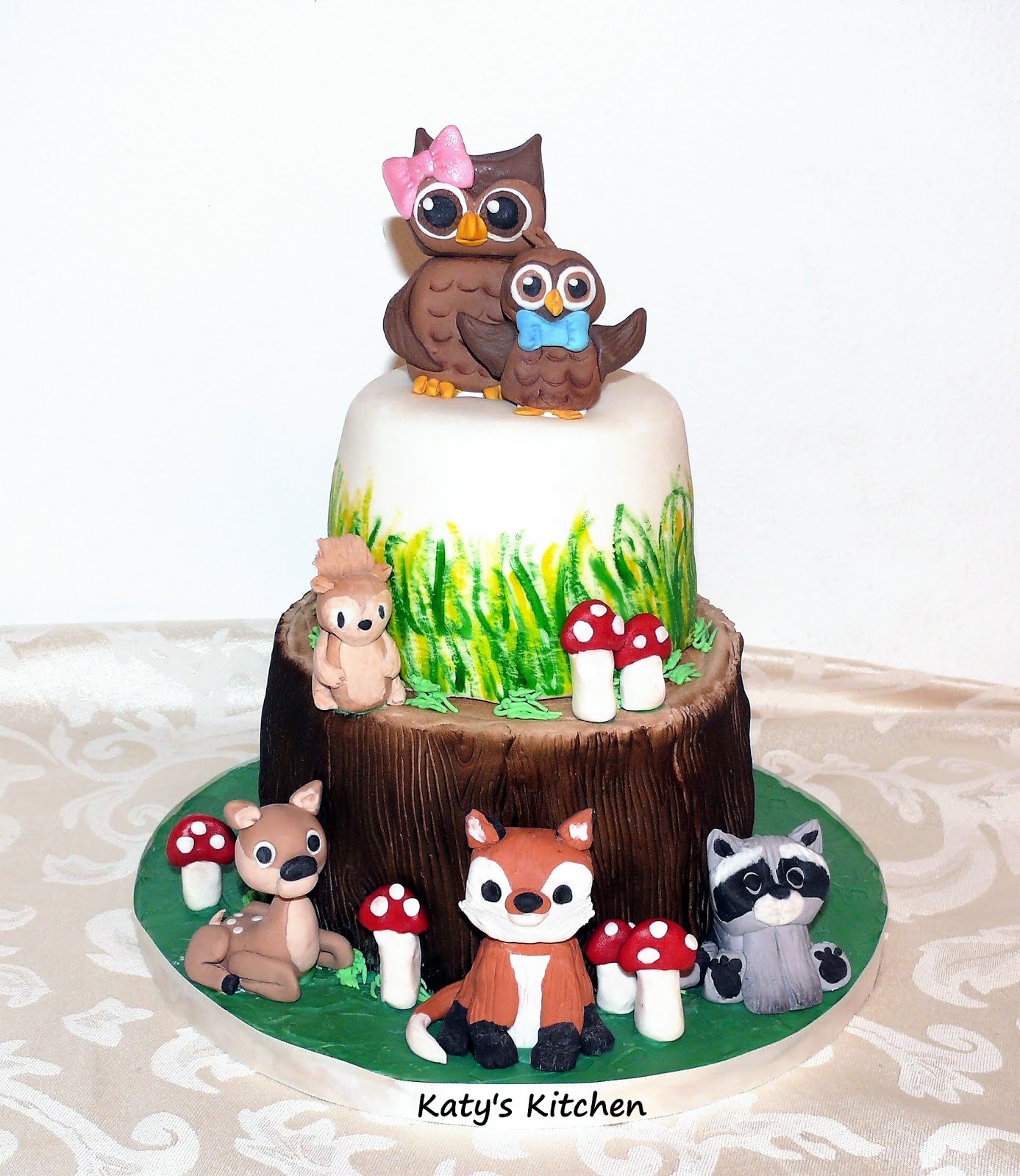 Woodland Sleeping Baby Shower Cake Topper, Fondant Fox Baby Shower, Owl,  Porcupine, Handmade Edible Wood Creatures, Baby Cake Decorations