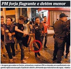 Polícia Militar forja flagrante e detém menor