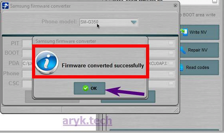 Convert Samsung Firmware to Octoplus Format -Firmware Successfully Converted