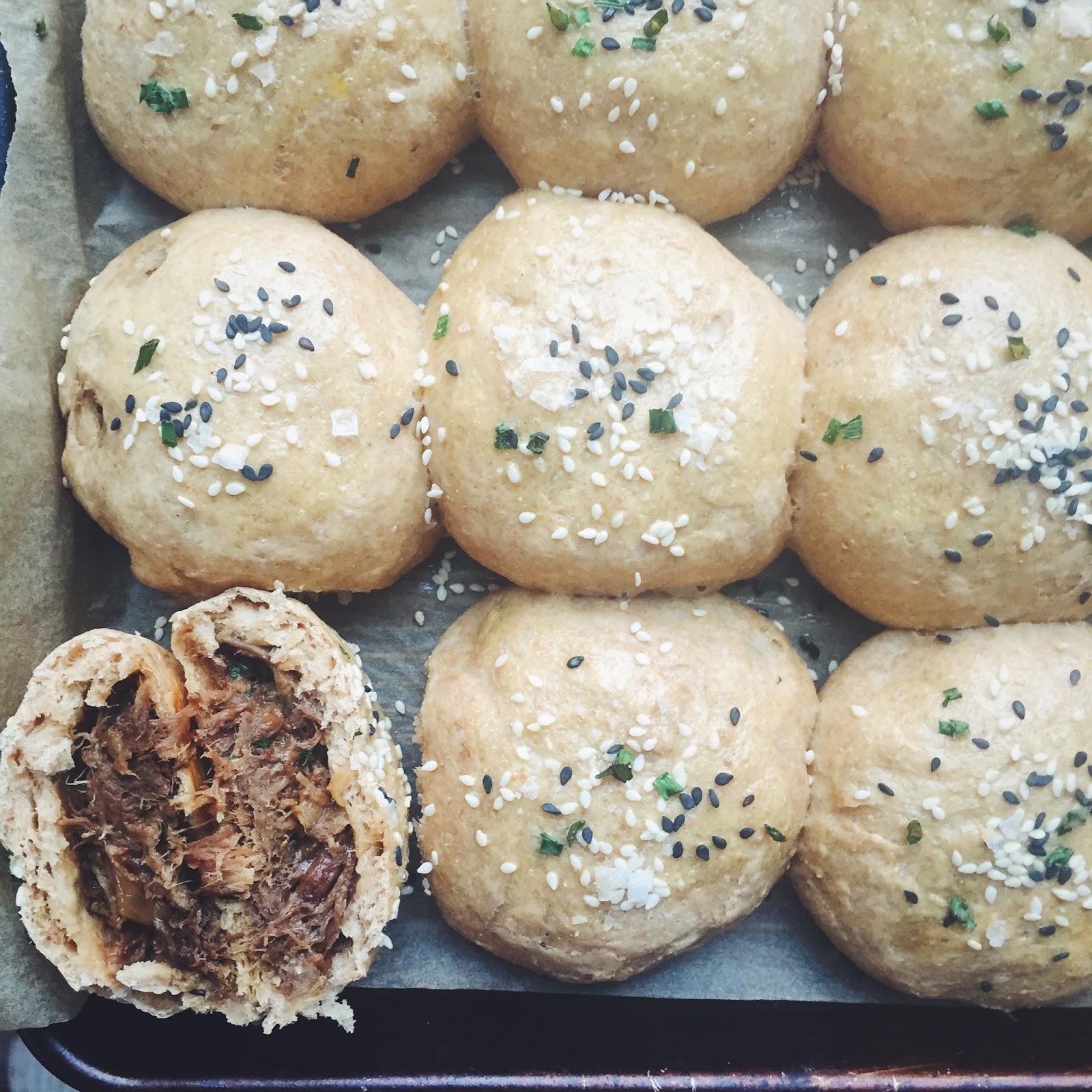 amour fou(d) baked char siu bao (roasted pork buns).