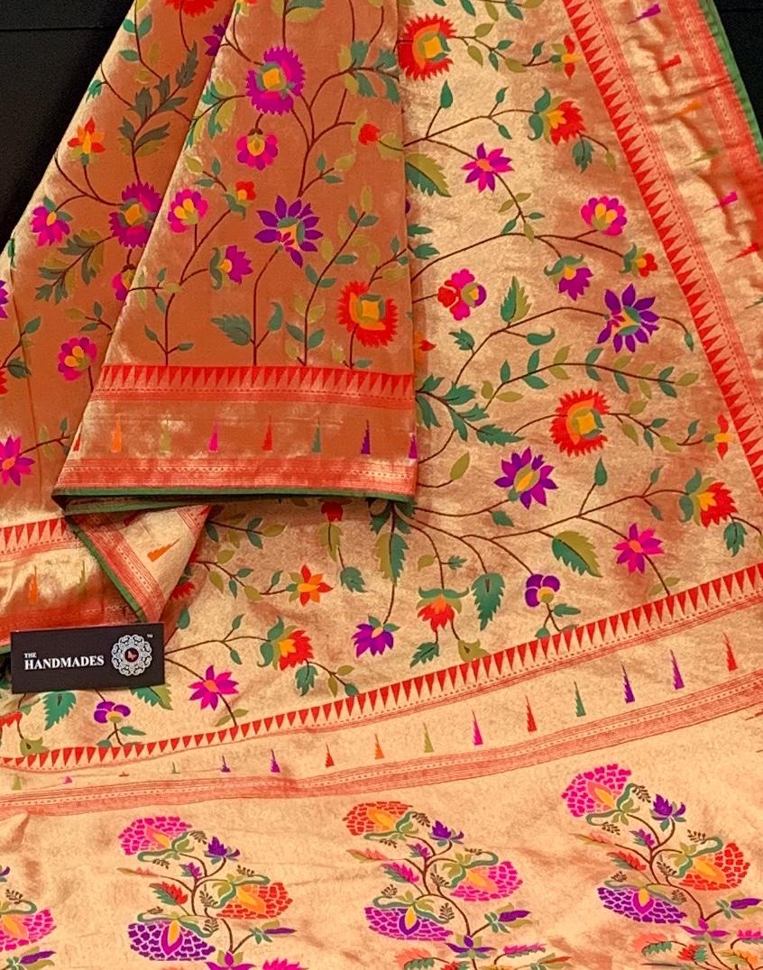 Buy Yellow Banarasi Silk Festival Wear Paithani Saree Online From Wholesale  Salwar.