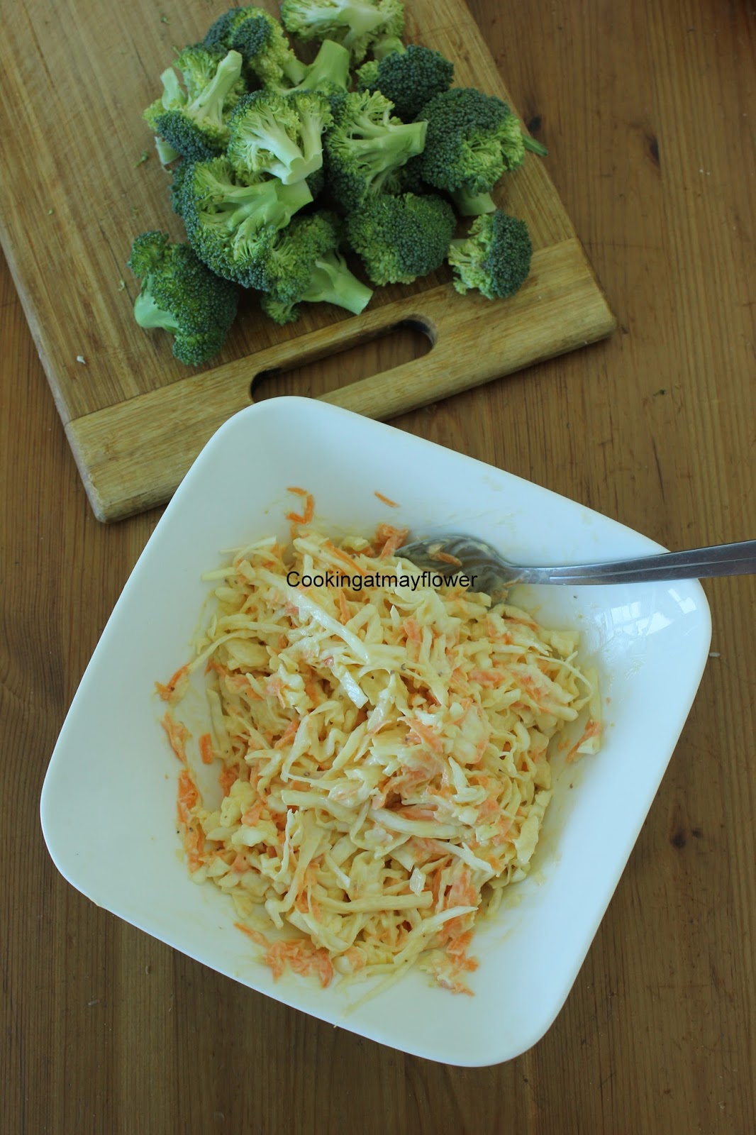 Cooking at Mayflower Healthy coleslaw salad