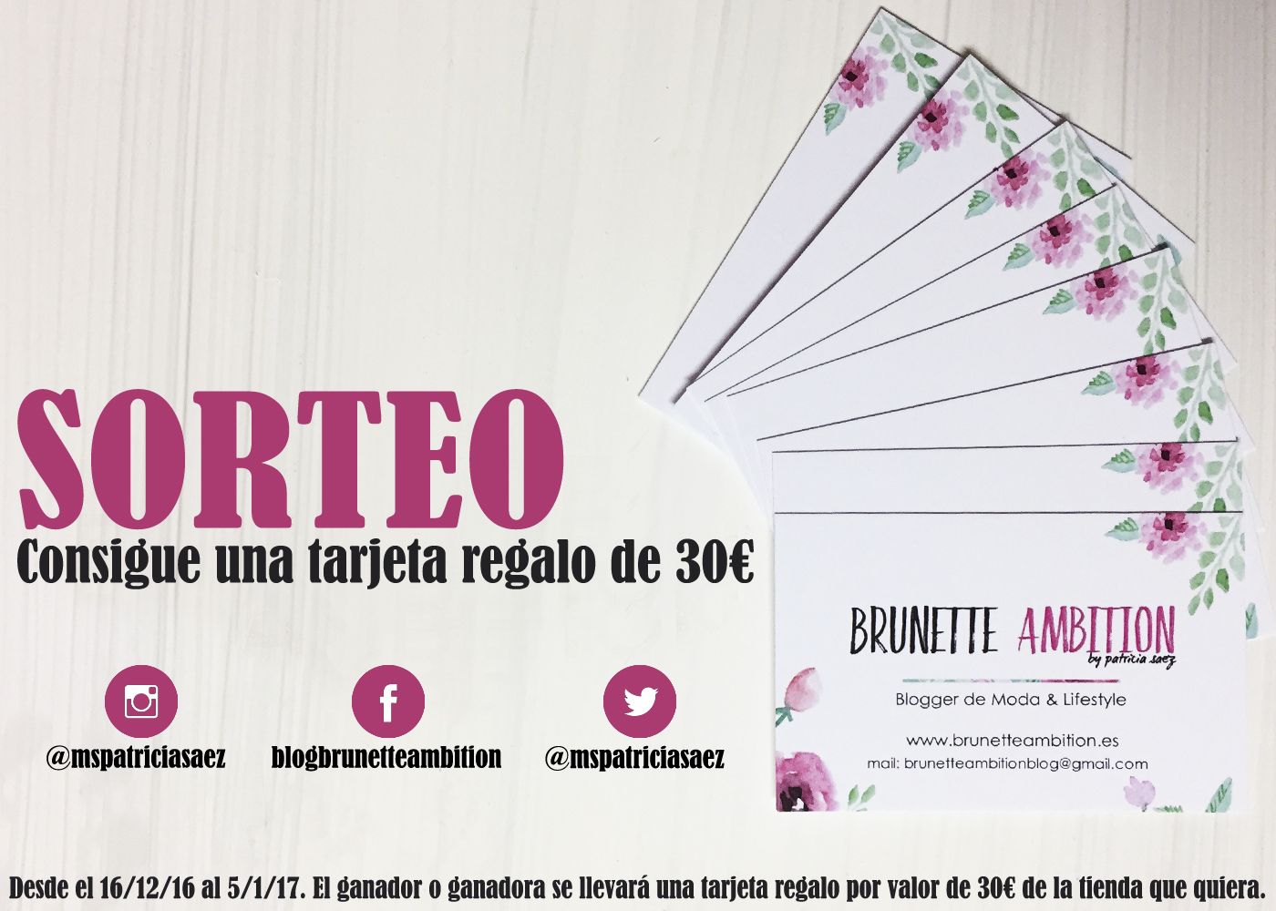 ¡SORTEO! Consigue una tarjeta regalo