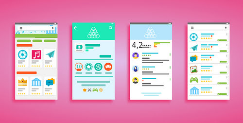 Android UI screens.