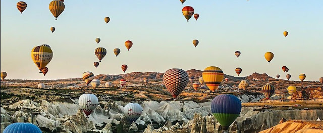 Hot Air Baloons in Cappadocia, Turkey at Sunrise